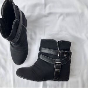 Black Aldo Wedge Booties